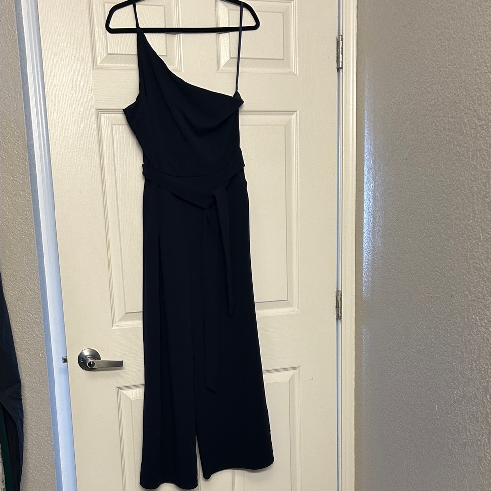 Navy Blue One-Shoulder Jumpsuit